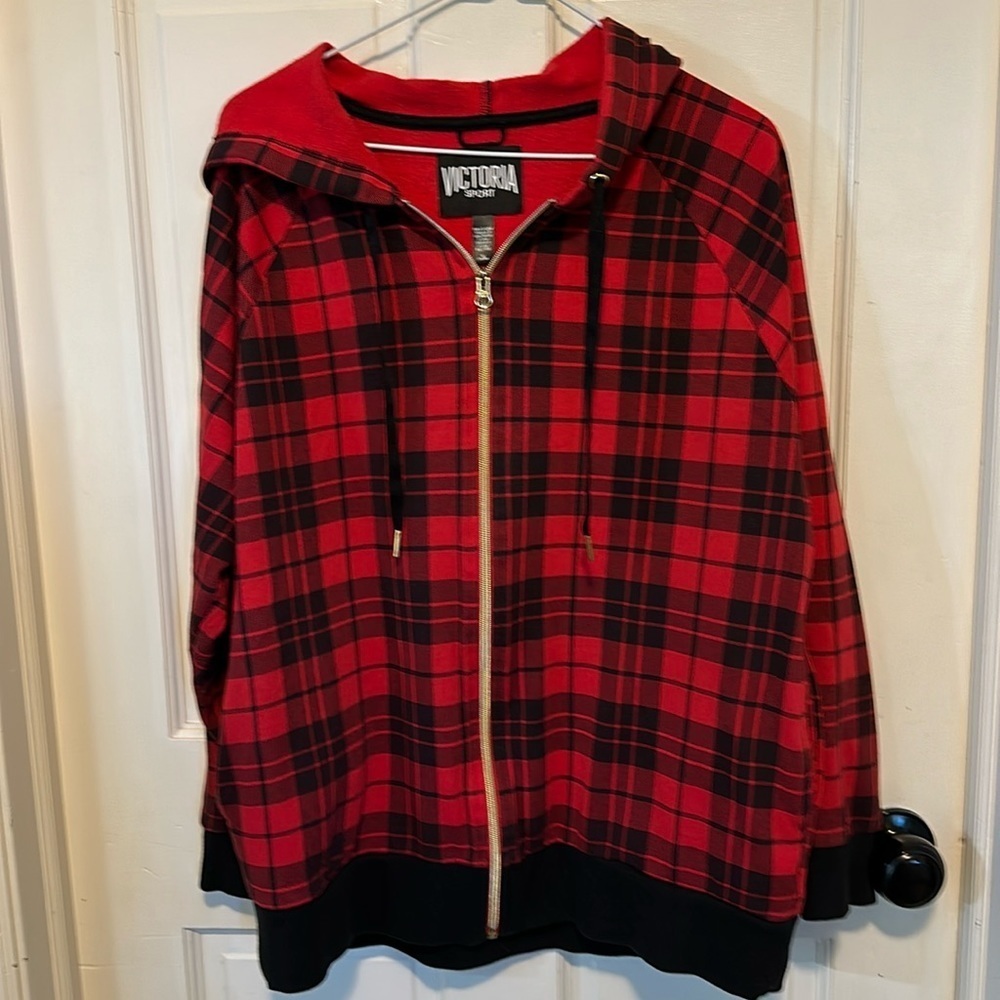 Victoria's Secret Sport Full Zip Hoodie Soft Fleece Color Red Size Medium